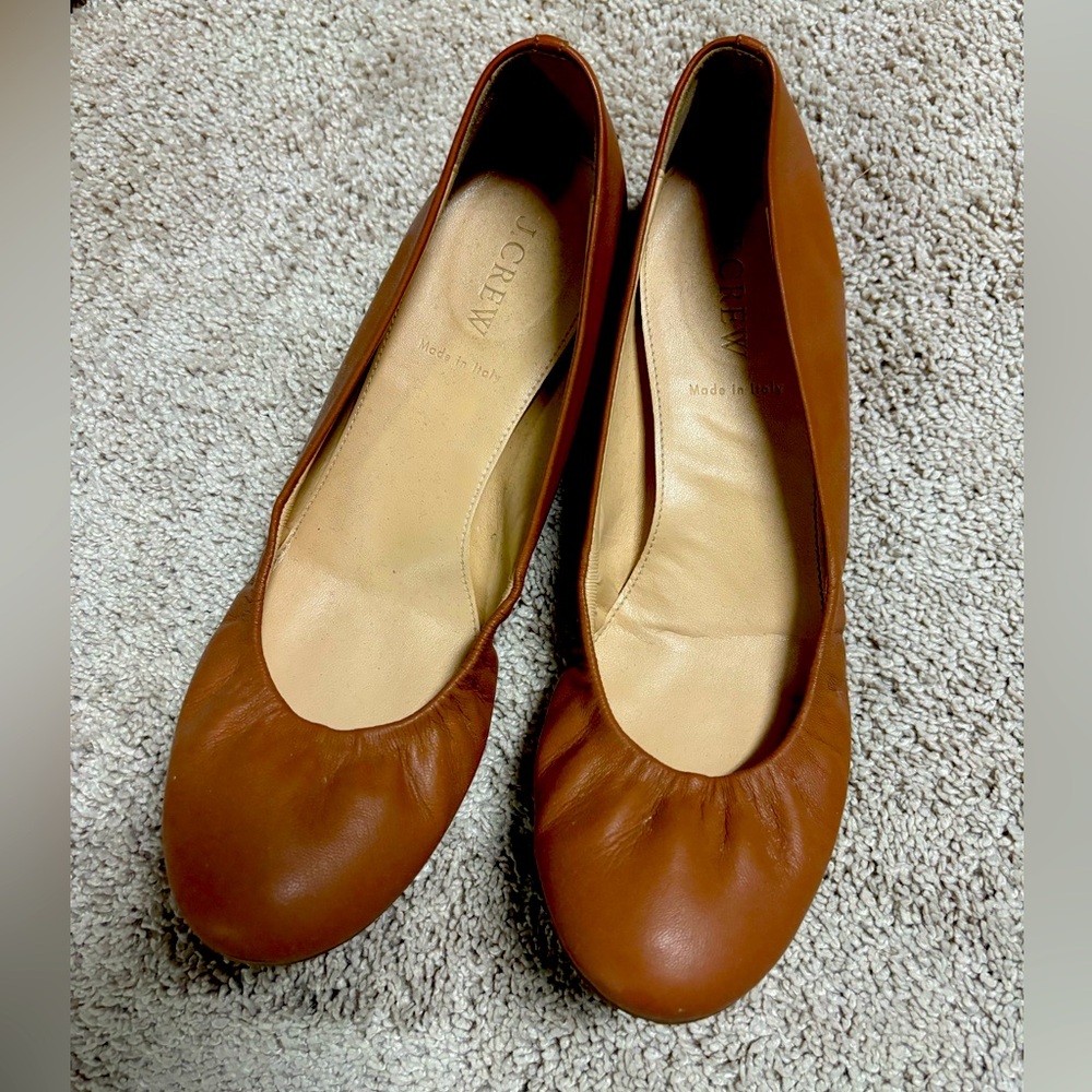 JCREW WOMENS 8.5 MADE IN ITALY LEATHER FLATS